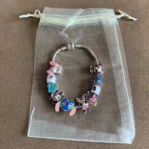 Pandora Snake Chain Bracelet w/ 10 NEW Disney Lilo & Stitch Theme Charms